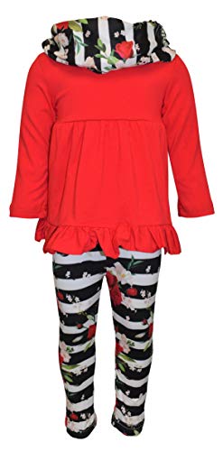 Unique Baby Girls Striped Floral Leggings Valentines Day Outfit - Unique Baby Shop - Valentine