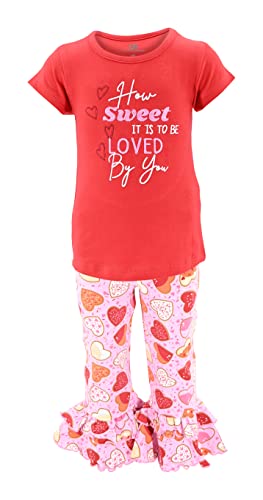 Unique Baby Girls Sweet Love Valentines Ruffle Legging Set Outfit - Unique Baby Shop - Valentine
