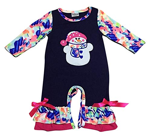 Unique Baby Girls Tie Dye Snowman Layette Romper Outfit (18m, Snowman) - Unique Baby Shop - Winter