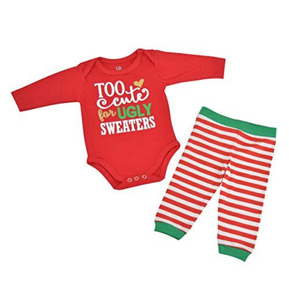 Unique Baby Girls Ugly Sweater Christmas Layette Set - Unique Baby Shop - Christmas