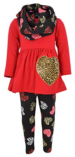 Unique Baby Girls Valentine's Day Animal Print Hearts Legging Set - Unique Baby Shop - Valentine