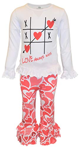 Unique Baby Girls Valentines Day Love Always Wins Pants Set - Unique Baby Shop - Valentine