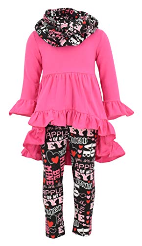 Unique Baby Girls Valentine's Day Outfit Ruffle Top Legging Set - Unique Baby Shop - Valentine