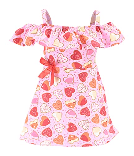 Unique Baby Girls Valentines Off The Shoulder Flowy Dress - Unique Baby Shop - Valentine