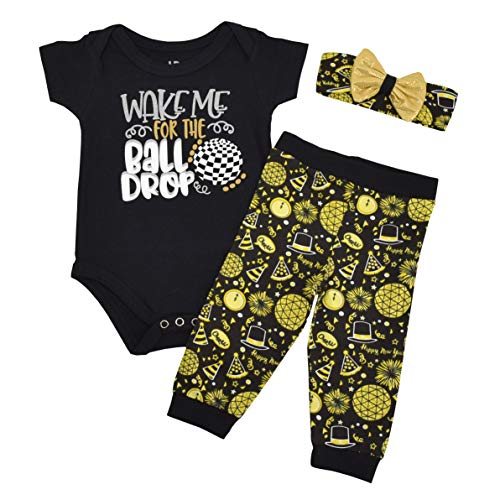 Unique Baby Girls Wake For The Ball Drop New Years Outfit Layette Set - Unique Baby Shop - New Years