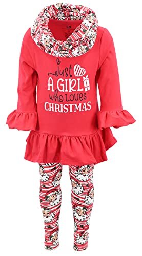 Unique Baby Girls Who Love Christmas Scarf Legging Set Outfit Clothes - Unique Baby Shop - Christmas