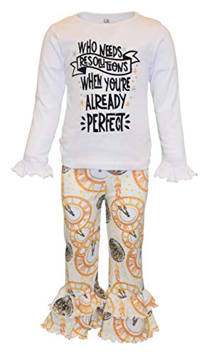 Unique Baby Girls Who Needs Resolutions New Years Pant Set Outfit - Unique Baby Shop - New Years