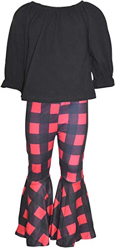 Unique Baby Girls Winter Bell Bottom Buffalo Plaid 2pc Outfit - Unique Baby Shop - Winter