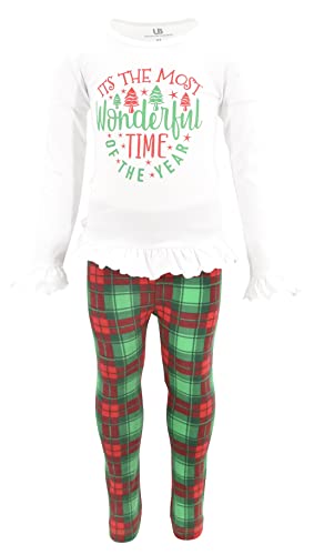 Unique Baby Girls Wonderful Christmas Time Legging Set Outfit - Unique Baby Shop - Christmas