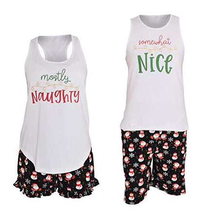 Unique Baby UB Mens His Hers Naughty Nice Matching Christmas Pajama Set - Unique Baby Shop - Christmas