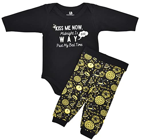 Unique Baby Unisex New Year Kiss Me Now Funny Layette Set - Unique Baby Shop - New Years