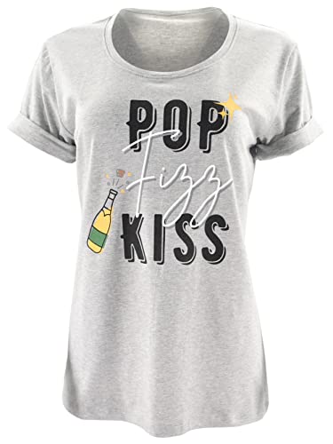 Unique Baby Womens New Year Pop Fizz Kiss Party T Shirt - Unique Baby Shop - New Years