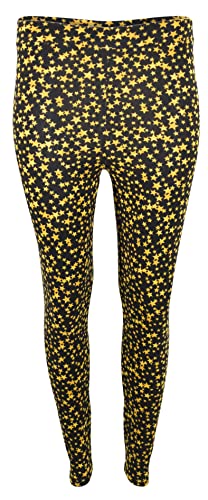 Unique Baby Womens New Years Gold Star Mathing Adult Leggings - Unique Baby Shop - New Years